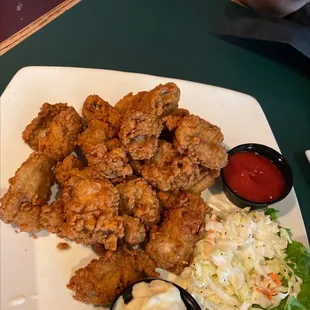 fried chicken and coleslaw