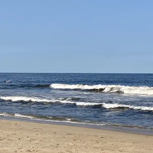View of the ocean and waves at Croatan Beach