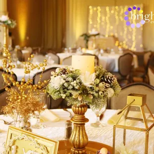 Such a beautiful wedding at the Croatian Amer. Cultural Center with gold uplighting by Brighten Up Event Lighting www.brightenuplighting.com