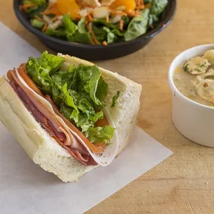 Italian sub, Chicken pot pie and our Asian chicken salad