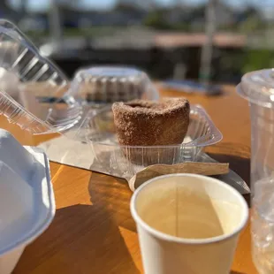 Bourbon latte tasting and morning bun