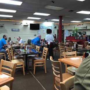people eating in a restaurant