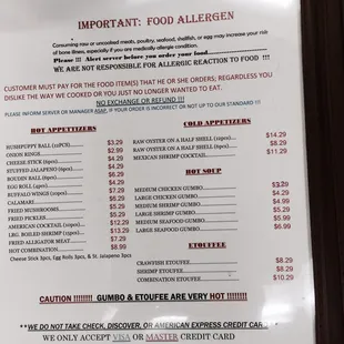 menu