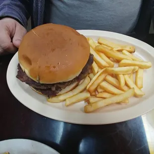 a very large, very affordable double burger