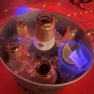 Unopened beer bottles. What clubs do this! It's a negative for me. Will not be returning here.