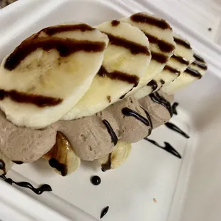 a banana and chocolate ice cream sandwich