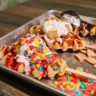 Croffles with vanilla ice cream