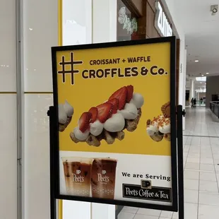 a sign in a mall