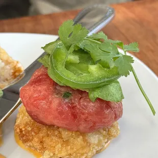 Crispy tuna bites