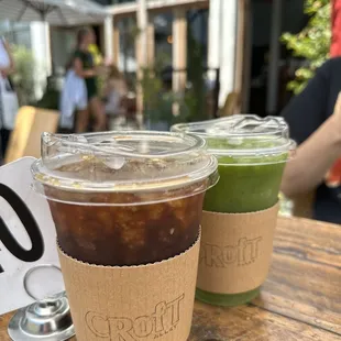 two cups of iced coffee