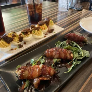 Armadillo eggs and deviled eggs