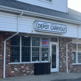 the front of the depot