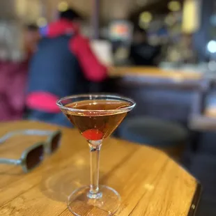 a closeup of a martini glass