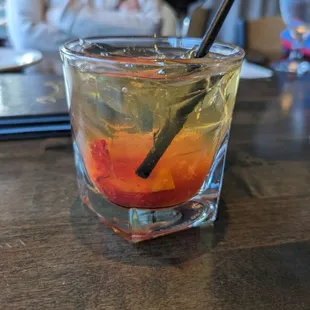 Old Fashioned - muddled orange and cherry is . . . different