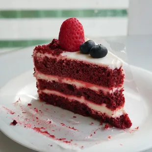 Red Velvet Slice (I was hungry and took a bite of the cake before snapping a photo).
