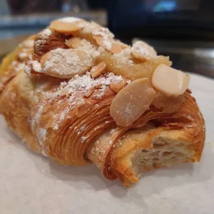 Many layered almond croissant