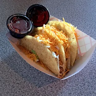 Three Hard Shell Tacos