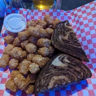 Patty Melt and Tots