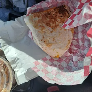 That's what they call a breakfast buritto there gonna charge 5 bucks for with only sausage cheese and egg ...REALLY!!