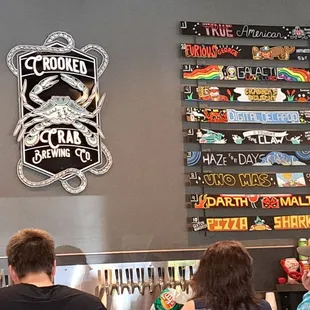 Colorful wall sign of the beers.