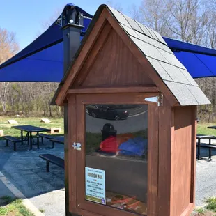 Borrow Box that has equipment for everyone to borrow from at the Medium Shelter