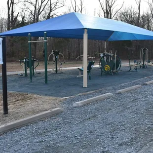 Shaded Fitness Equipment that is free to all the public - ADA/Wheelchair Accessible Fitness Equipment available too