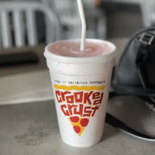 a drink in a plastic cup