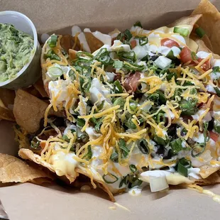 Veggie nachos with a side of Quac