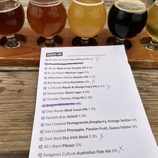 Large glasses for their sampler