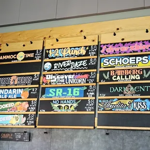 Beer menu