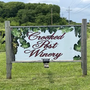 sign for crooked post winery
