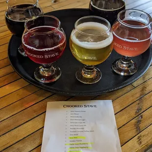 a flight of beers