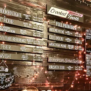 Beer menu