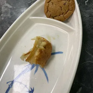 Cookie &amp; Pot Sticker (took a bite b4 taking pic)