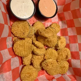 Fried pickles about $9