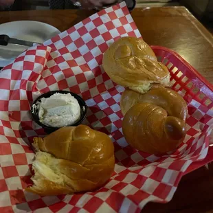 Rolls with honey butter. Amazing!