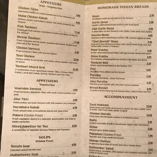 menu