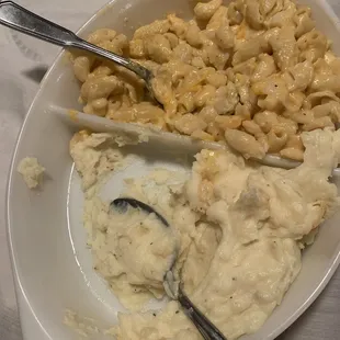 Mac and cheese and potatoes!