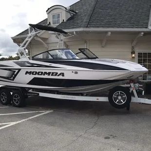 2019 Moomba Mojo sitting out beside the office.