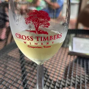 a glass of white wine