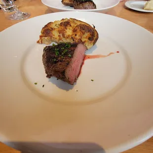 Sirloin and twice baked potato.