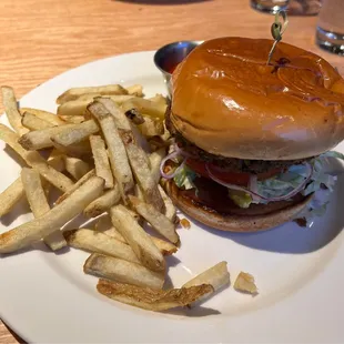 Black Bean and Lentil Burger | 18 Poblano, L/T/O, Cilantro, Oaxacan Cheese, Chipotle Mayo, Brioche Bun