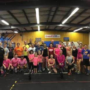CrossFit I35 community raises over $3,400 this year at our annual Barbells for Boobs Charity WOD.