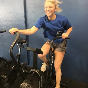 Annie always has a blast working out!