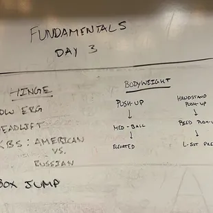 An example of a workout