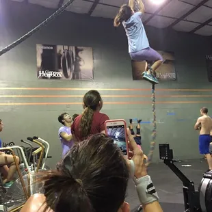Parents witnessing first rope climb!