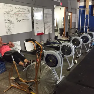 6 rowers and one Air Dyne bike