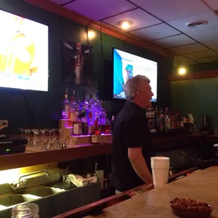 Full bar and a friendly bartender.
