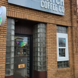 the entrance to the building