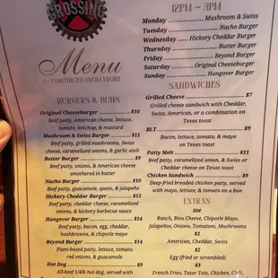 Food menu